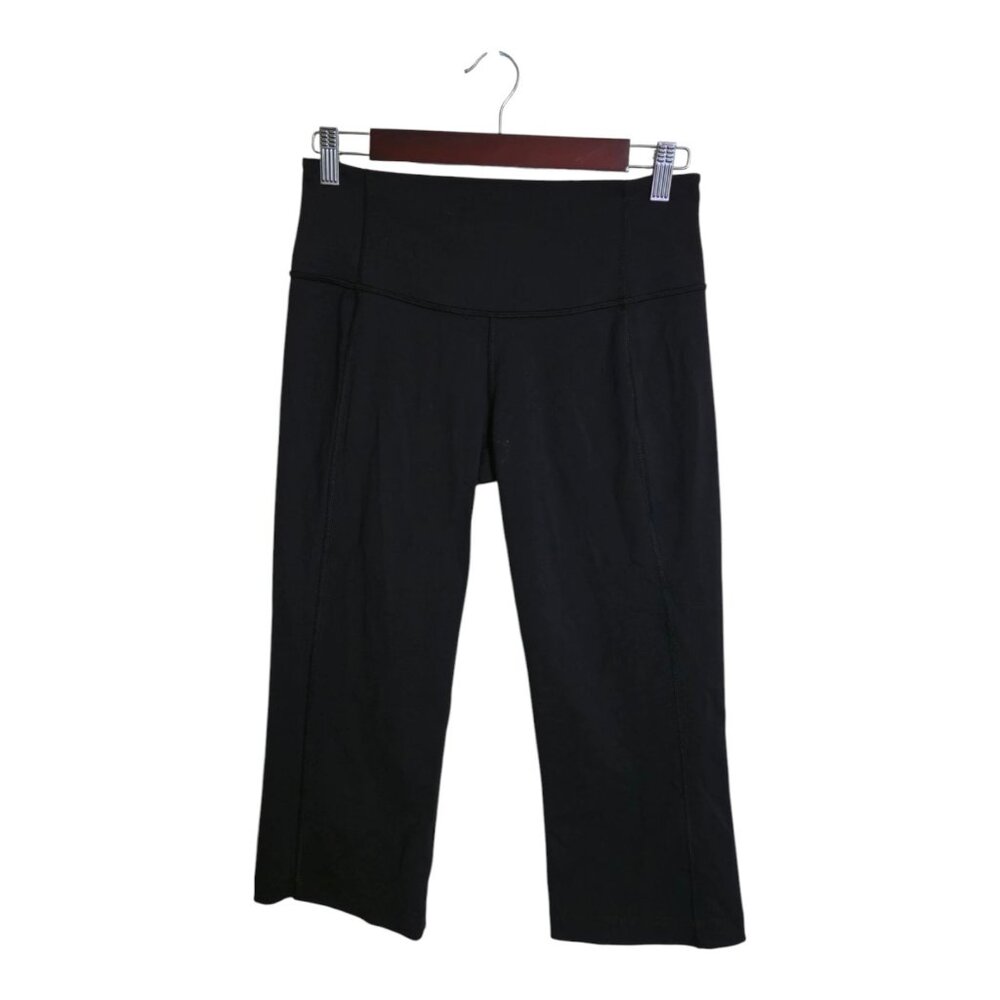 Lululemon Pants Womens 8 Black Crop Yoga HR Athleisure Sportswear Training Gym